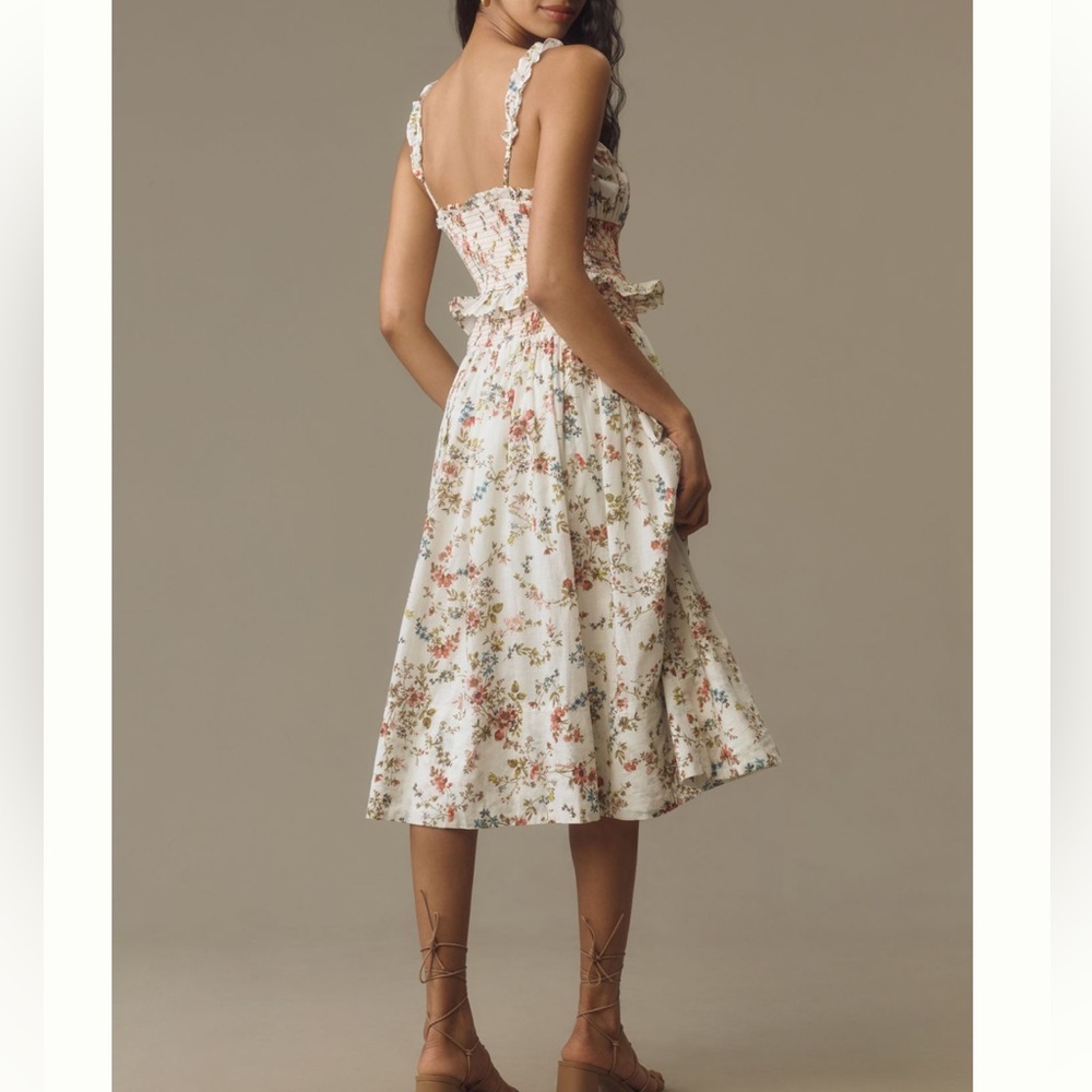 Floral Smocked Midi Dress - Picture 3 of 4